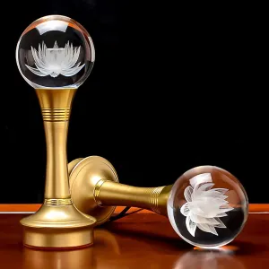 1 Pair Colorful LED Lotus Lamp - Crystal Lotus Lamp 110V US Plug Buddha Lamp Night Light with Adjustable Switch for Home Buddhist Supplies Meditation Buddhist Temple 9 Inch