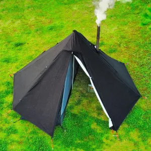 1 Person Tent Lightweight Teepee Hot Tent with Furnace Hole Four Seasons Waterproof Camping Hiking Hunting Fishing Backpack