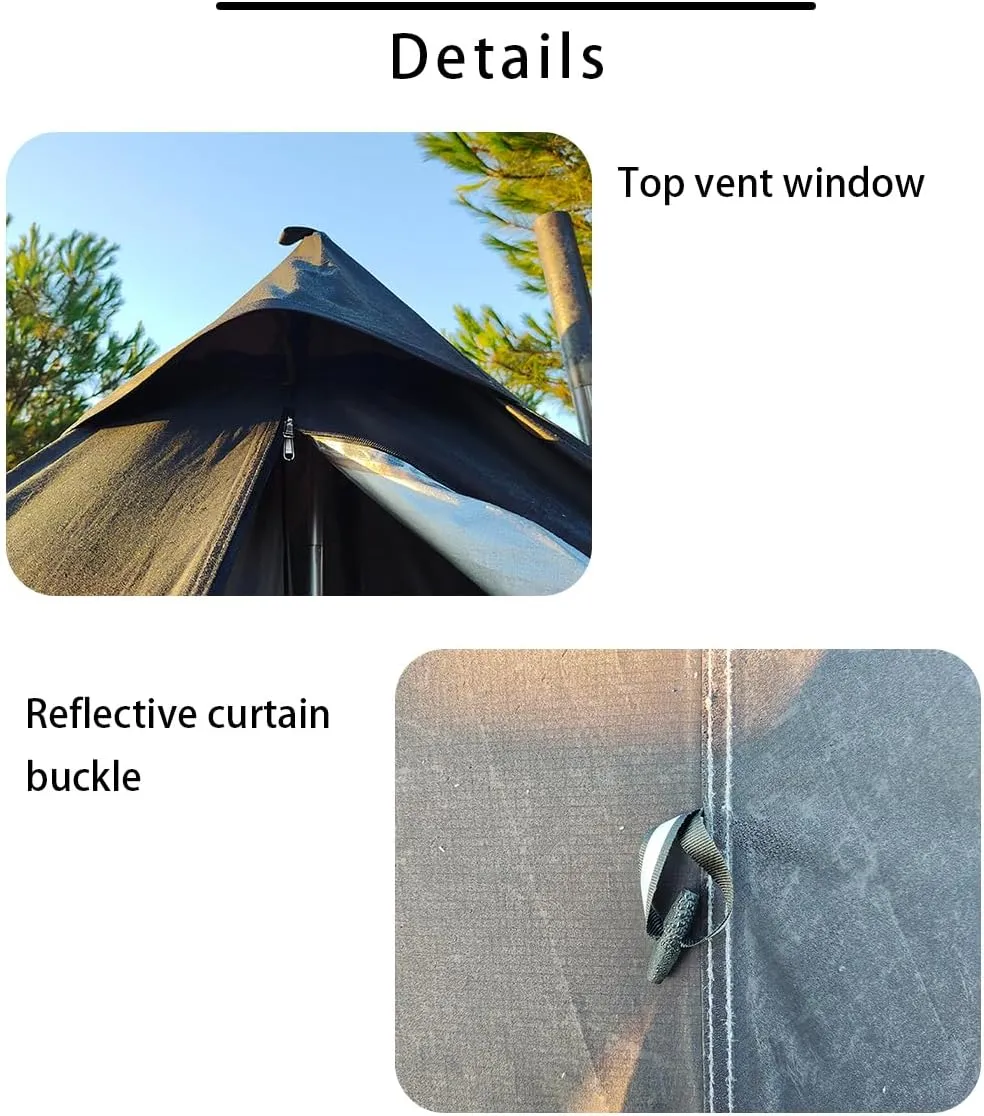 1 Person Tent Lightweight Teepee Hot Tent with Furnace Hole Four Seasons Waterproof Camping Hiking Hunting Fishing Backpack