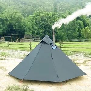 1 Person Tent Lightweight Teepee Hot Tent with Furnace Hole Four Seasons Waterproof Camping Hiking Hunting Fishing Backpack