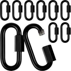 10 Pack 4.2” Heavy Duty Chain Quick Links, 1/2" Locking Carabiner Anti-Rust Chain Connector Quick Link, D Shape Quick Chain Repair Links for Outdoor, Camping, Swing, Hiking