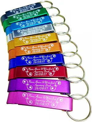 100Pcs Personalized Bottle Opener Keychain Custom Keychain With Text/Logo/Photo For Wedding, Birthdays, Business, Event Party Favors