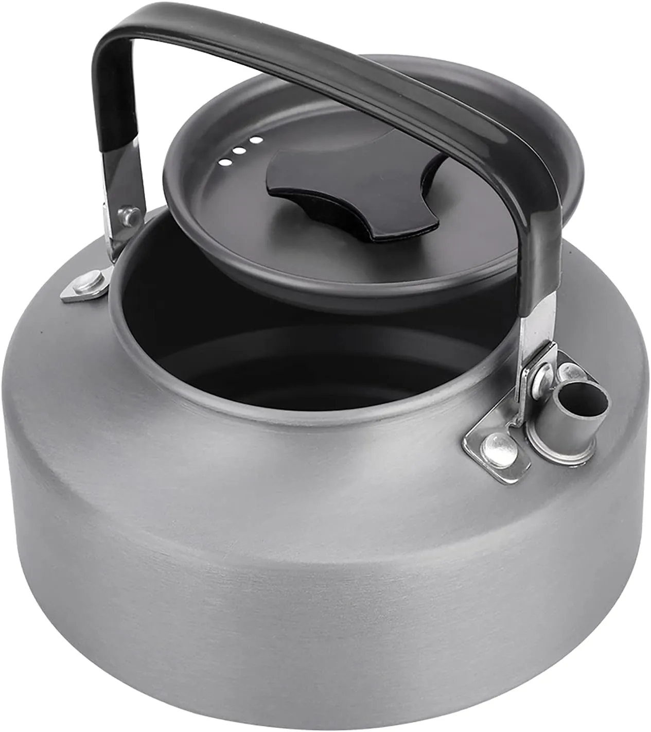 1.1L Aluminum Teapot, Camping Hiking Kitchen, Stylish and Clean, Heat Insulation, American Food Safety, from Aluminum, Sturdy, Long Lasting, Convenient to Carry