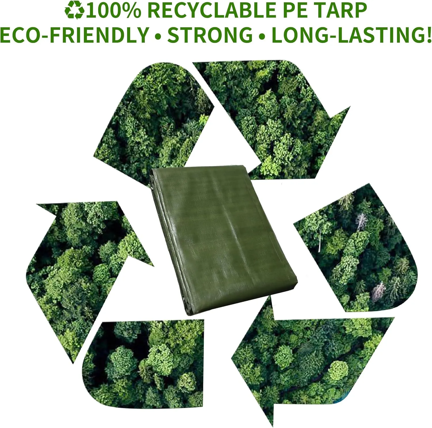 12' x 16' Tarp 5-mil Thick Camping Tent Rain Tarps Green Waterproof Outdoor Cover…