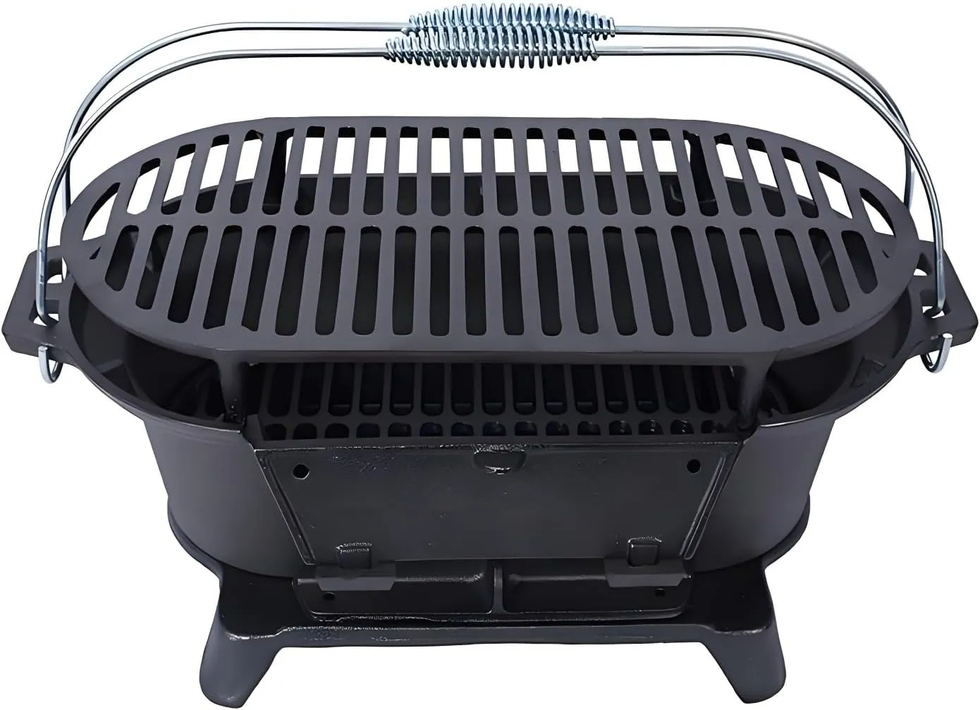 19'' Compact Grill Cast Iron Charcoal Grill，Portable Outdoor for Camping and Tailgating with Removable Cooking Grate (26 lbs)