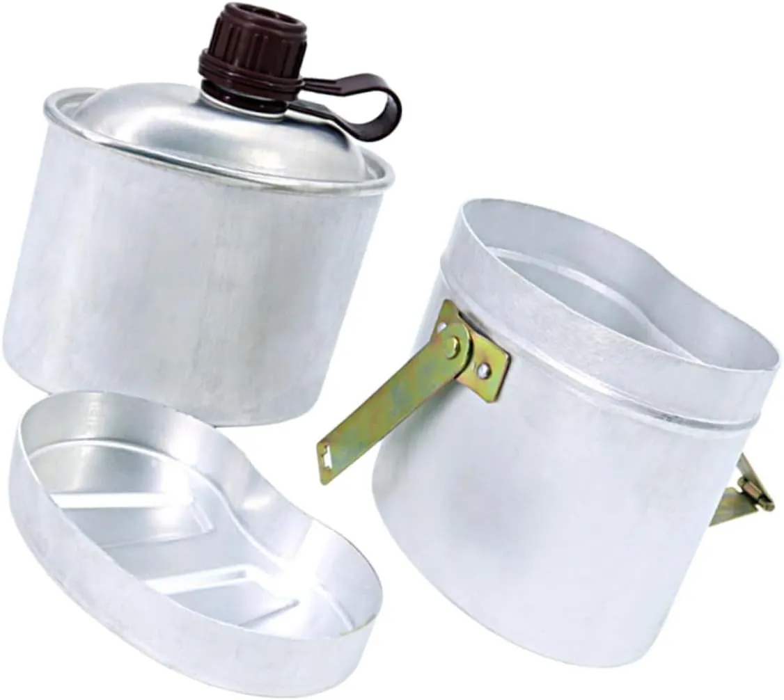 1Set Lightweight Old Kettle Camping Kit with Lunch Box Cloth Bag Practical Outdoor Supply for Hiking Backpacking and Camping