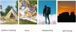 1SET Outdoor Camping Tableware Set Portable Self-driving Travel Stainless Steel Tableware(Black3B)