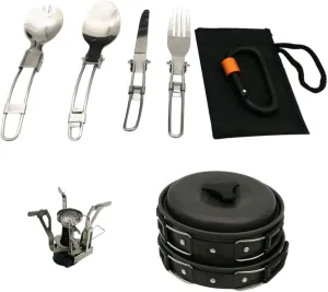 1set Portable Outdoor Cooking Utensils Lightweight Cooker Kit for Camping Hiking Picnics and Design for People