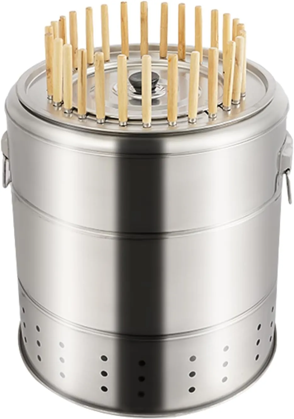 2-In-1 Portable Smokeless Barbecue Barrel,28 Skewers Large Capacity Barbecue Grill With Oil And Charcoal Separation Design.BBQ Charcoal Grill For Picnics, Camping, Traveling, Parties, Gardens, Etc