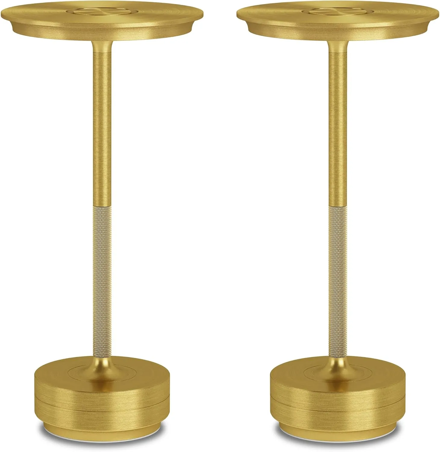 2 Pack Cordless Table Lamp, LED Rechargeable Table Light with 3 Temp Settings, Stepless Dimming, 5000mAh Battery, USB-C, Memory, Aluminum Alloy, for Home, Patio, Restaurant, Outdoor. Gold