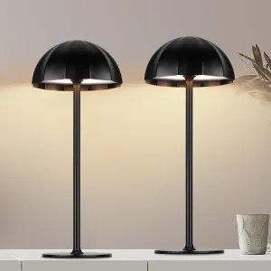 2 Pack Cordless Table Lamps Rechargeable, 4000mAh Wireless Table Lamps, 3 Colors Stepless Dimming Battery Powered Lamps for Tables Bedroom/Cafe/Dining Room/Terrace/Camping/Outdoor