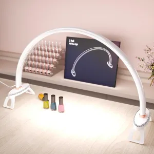 2 Pack Half Moon Light for Nail Desk.3Light Colors.Adjustable Brightness.180 Degree Lllumination,Lamp for Nails Table for For Painting.Embroidery.Reading etc.Moon Light Nail Tech ShadowFree Lighting