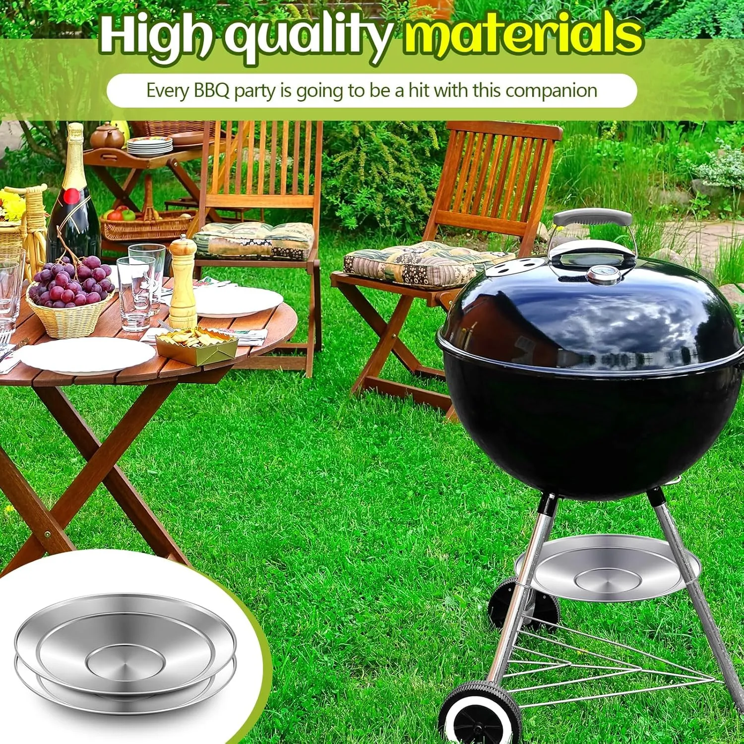 2 Pcs 13-1/2" Diameter Ash Catcher Pan Ash Pan for Charcoal Grill Compatible with Weber for Grill Replacement Parts