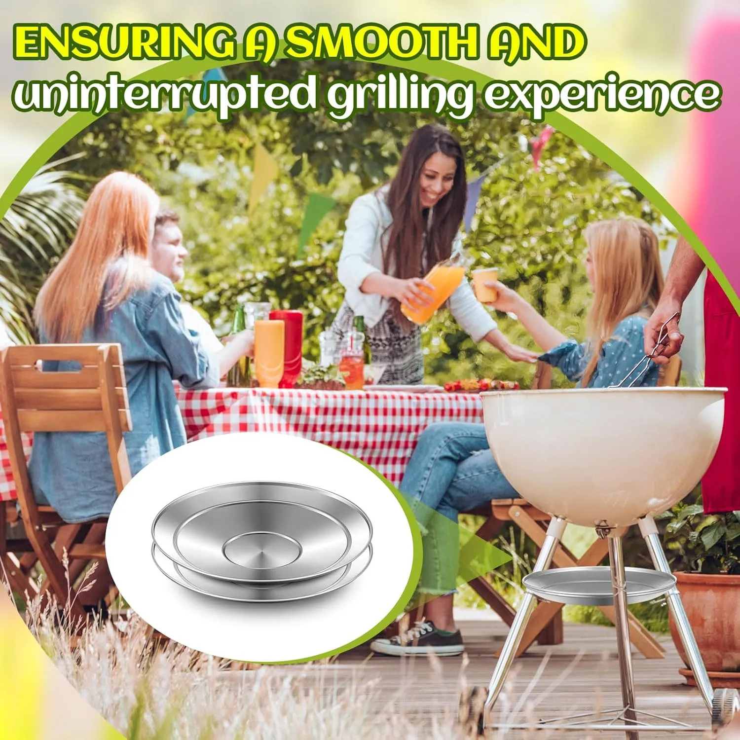 2 Pcs 13-1/2" Diameter Ash Catcher Pan Ash Pan for Charcoal Grill Compatible with Weber for Grill Replacement Parts