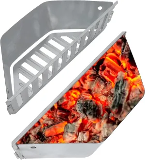 2 Piece Charcoal Basket Outdoor Grilling Tools Charcoal Container For Weber 22” Charcoal Grills and Other Similar Sized Grills