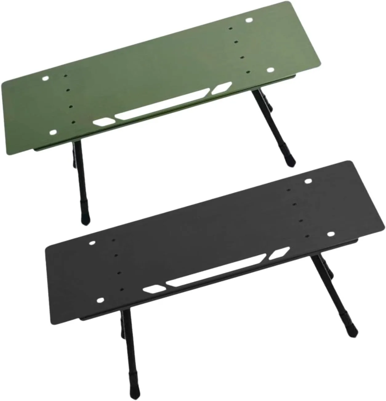 2 Pieces Folding Table Sturdy Adjustable Height for Backpacking Travel Patio