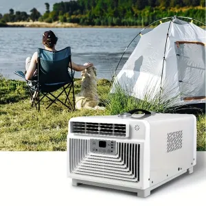 2200btu Camping Air Conditioners, Heating and Cooling 2-Use 300w Portable Intelligent with Remote Control Mobile Air Conditioner,Outdoor Mobile Tent Air Conditioner