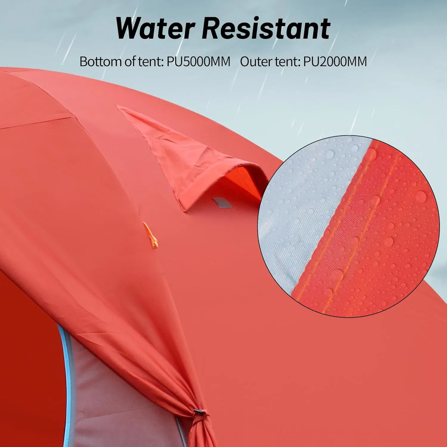 2/3 Person Camping Tent Backpacking Lightweight Tent Waterproof Windproof Aluminum Pole Two Doors Double Layer Easy Setup Portable for Outdoor Camping Hiking Beach Travel