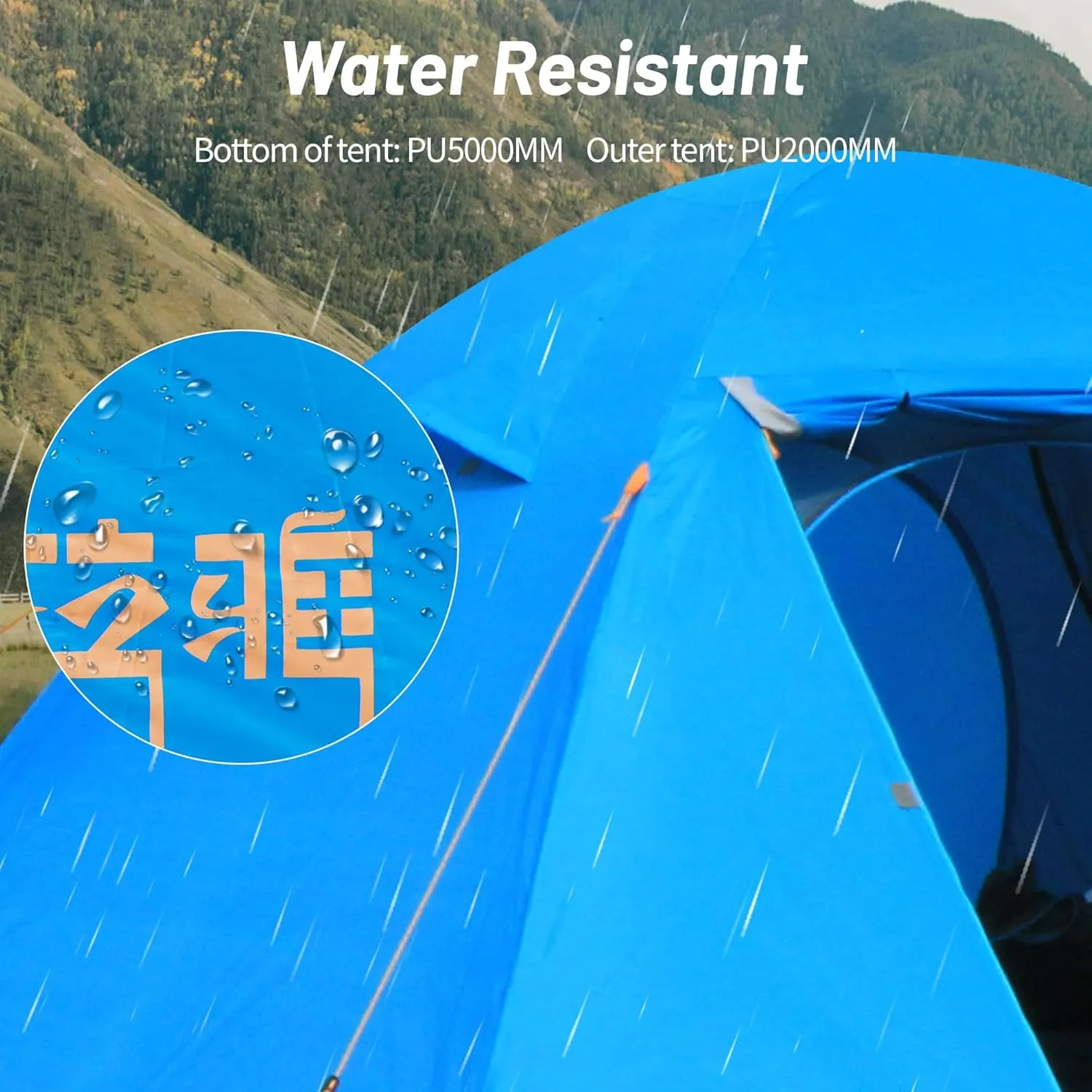 2/3 Person Camping Tent Backpacking Lightweight Tent Waterproof Windproof Aluminum Pole Two Doors Double Layer Easy Setup Portable for Outdoor Camping Hiking Beach Travel