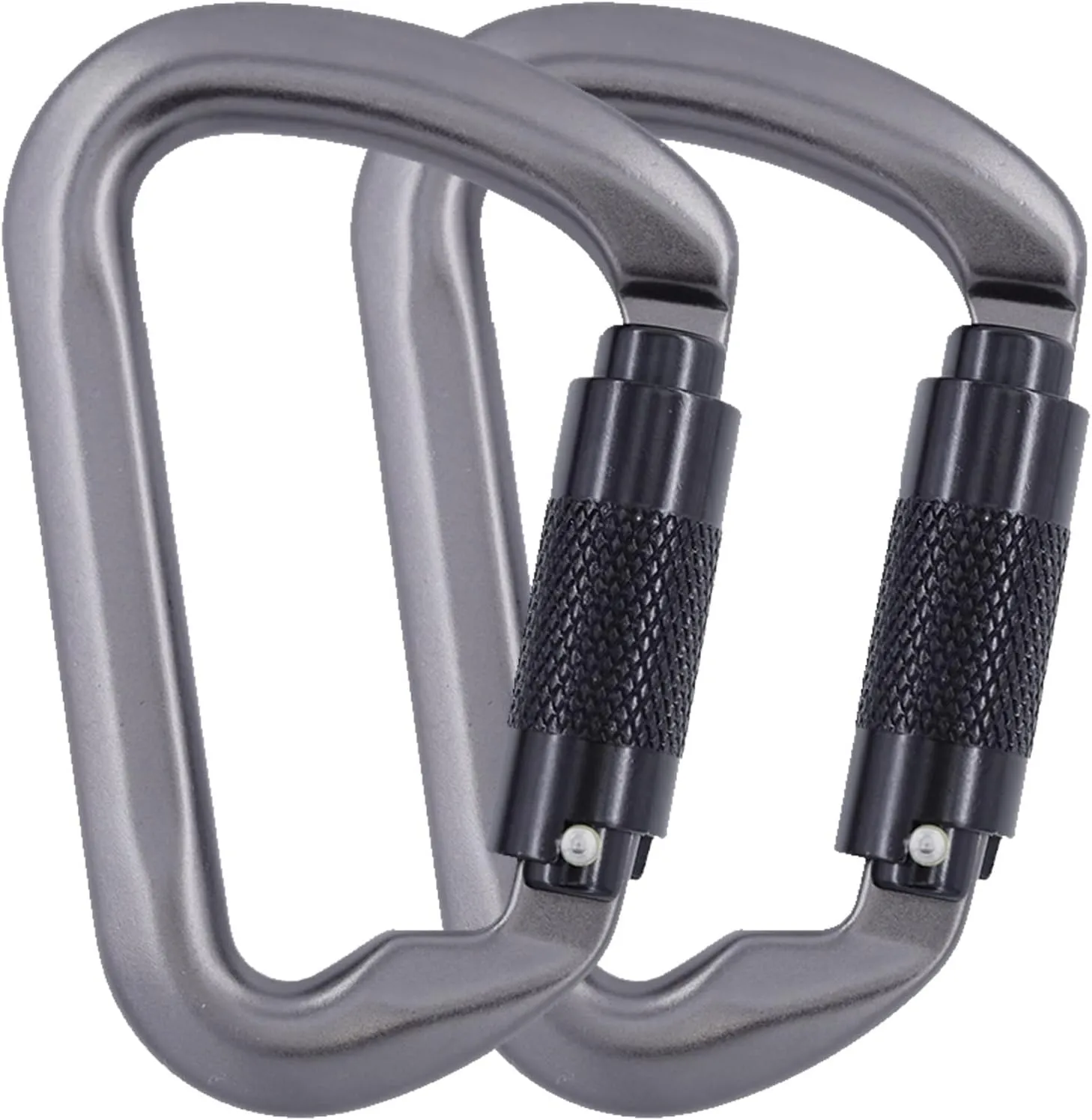 23KN D Shaped Auto Locking Climbing Carabiner Clips Twist Lock and Heavy Duty Carabiners for Rock Climbing Rappelling Fire Rescue High Altitude and Mountaineering