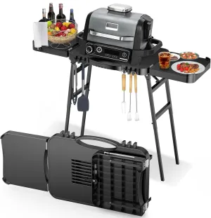 26"/30"/34" Portable Outdoor Grill Stand for Ninja Woodfire Outdoor Grill(OG701 OG850 OG951 Series), 51in Large Space, Upgrade Height & Quick-Fold Stand for Blackstone Griddle/Onni Pizza Oven
