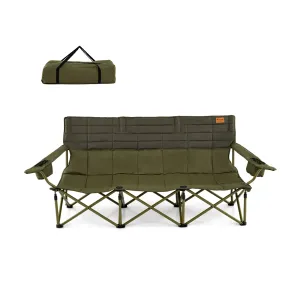 3 Person Folding Camping Chair Heavy-Duty Camp Couch