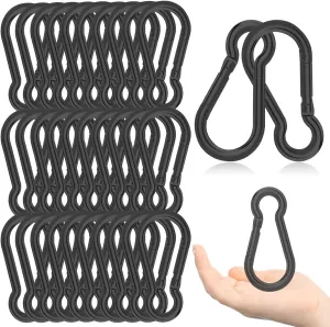 30PCS 4" Black Heavy Duty Spring Snap Hook, M10 3/8" Galvanized Steel Snap Hook Carabiner Quick Link Carabiner Clip, 500LBS Holding Capacity Quick Link Keychain for Swing Hammock Gym Outdoor