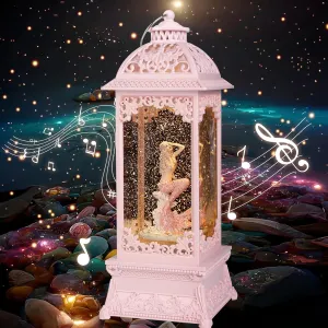 360 Rotating Mermaid Music Lamp LED Lights (11.4" x 4.13") for Women & Girls - Pink