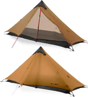 3F UL Gear Lanshan Ultralight 1-Person or 2-Person Backpacking Tent, 3-Season or 4-Season, Outdoor Lightweight Waterproof Professional Tent, Trekking, Kayaking, Climbing, Hiking