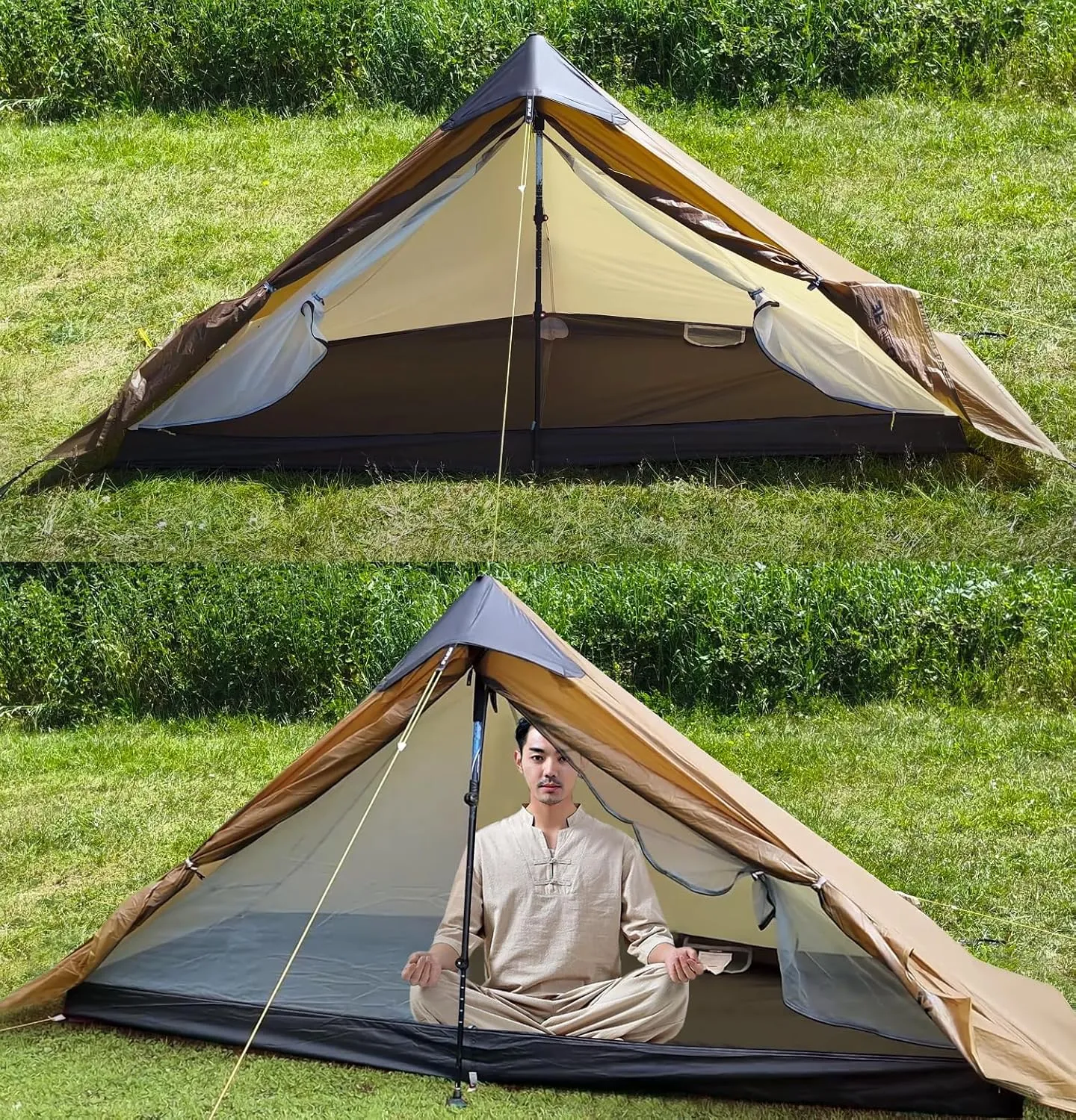 3F UL Gear Lanshan Ultralight 1-Person or 2-Person Backpacking Tent, 3-Season or 4-Season, Outdoor Lightweight Waterproof Professional Tent, Trekking, Kayaking, Climbing, Hiking