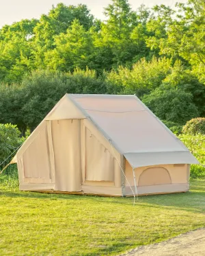 4-6 Person Inflatable Camping Tent, Air Glamping Tent with Pump, Waterproof Blow Up Tent for Outdoor, 4 Season, Easy Setup, Dual Doors, Windows