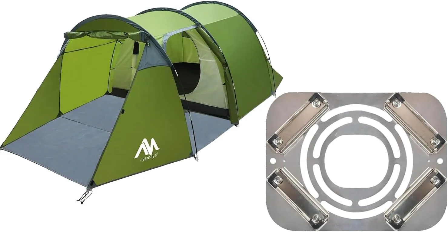 4 Person Tent   Tent Stove Jack, Tunnel Tent with Vestibule Footprint, Stainless Steel Stove Jack for Winter Camping