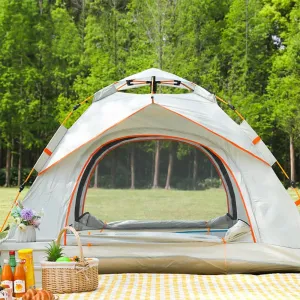 4-Season All-Weather Camping Tent for Adults & Family - Instant Setup, Waterproof Lightweight Backpacking Tent for Hiking, Double Door with Mosquito Mesh, Portable & Durable Design, 83"x79"x53"