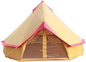 4-Season Tents for Camping,4m Bell Tent,with Zipped in ground Sheet,5-12 Persons Canvas Tent,Festivals and Human shelter for inhabiting or Leisure