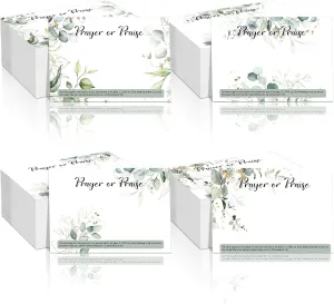400 Pcs Prayer Request Cards Church Visitor Cards Catholic Baptism Funeral Gifts Christian Scripture for First Communion Father's Day Gifts Women Christening Favors Guest(Greenery)