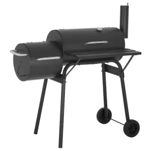 43-inch Charcoal Outdoor BBQ Grill - Portable Camping Grill for 6-10 People, Offset Smoker, Braised Roast, Patio and Backyard Picnic Grill