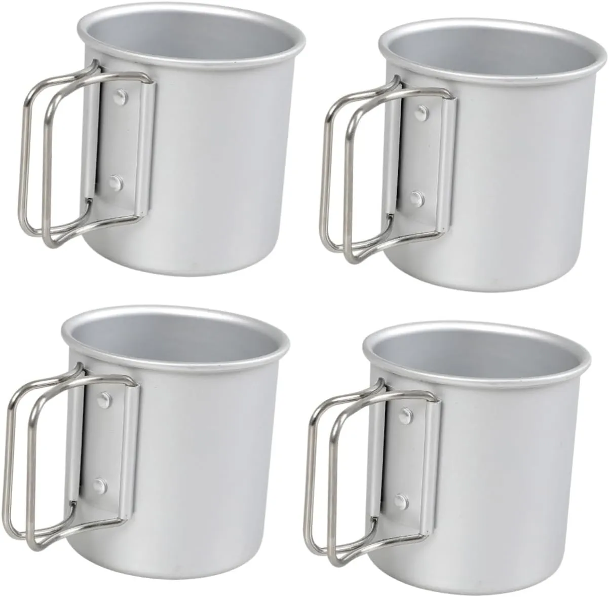 4pcs Camping Water Cup Collapsible Snack Mug Portable Aluminum Mug Outdoor Picnic Cup