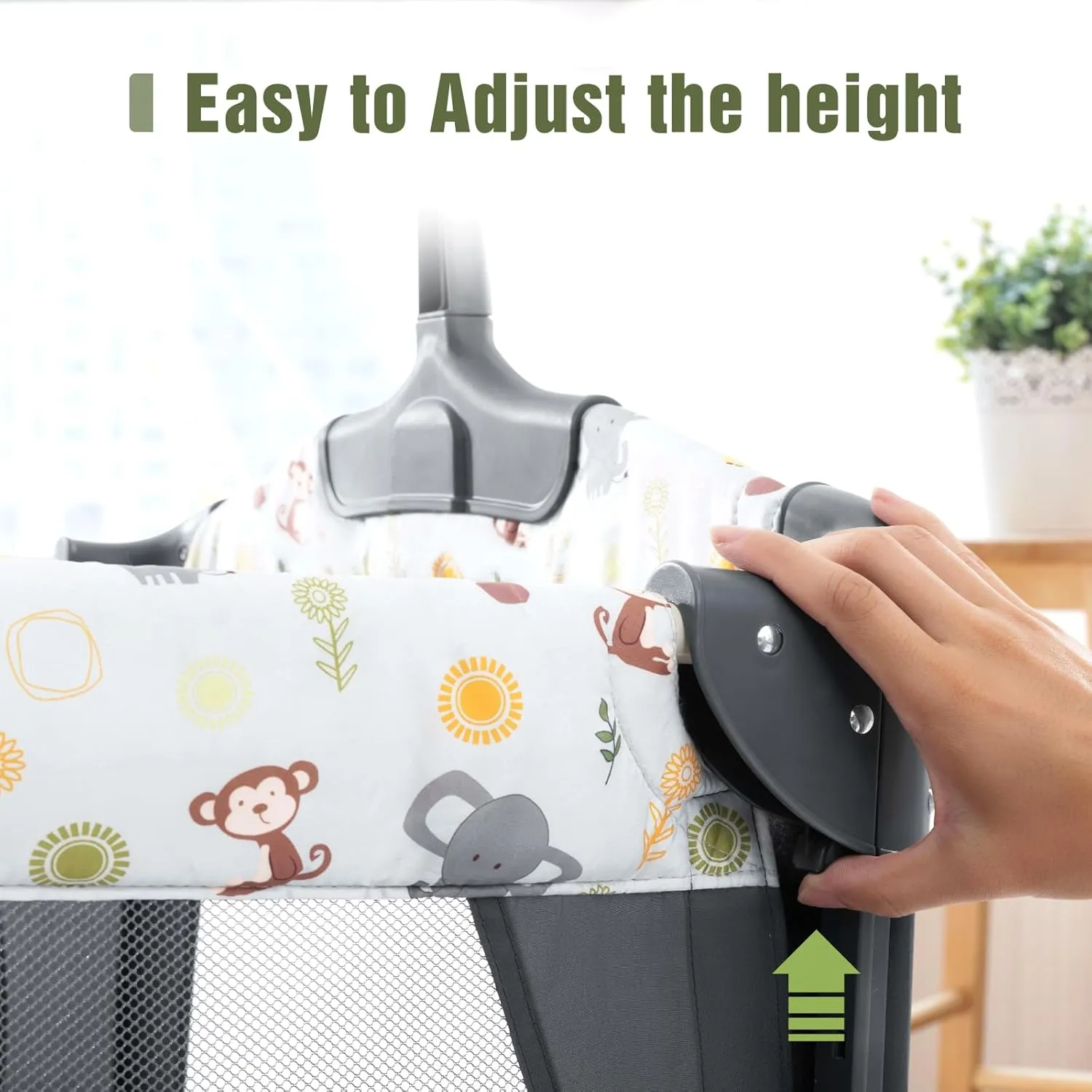 5 in 1 Infant Newborn Baby Crib,Baby Bassinet Bedside Cribs,Pack and Play and Changing Table,Portable & Music Box,Portable Travel Crib,Dark Gray