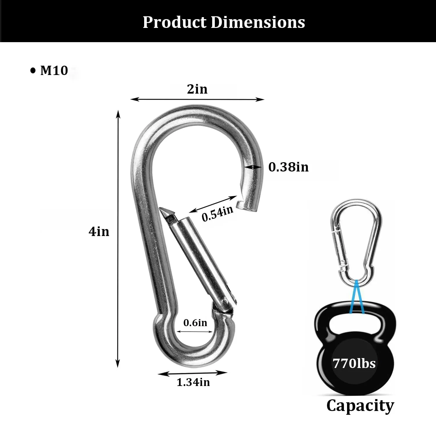50 Pack 3Inch Safety Spring Snap Hook, Ailengy 5/16I Galvanized Steel Quick Link Carabiner Clip Hooks, Heavy Duty Steel Clip Buckle for Camping Hiking, Hiking Boating, Fishing, and Traveling