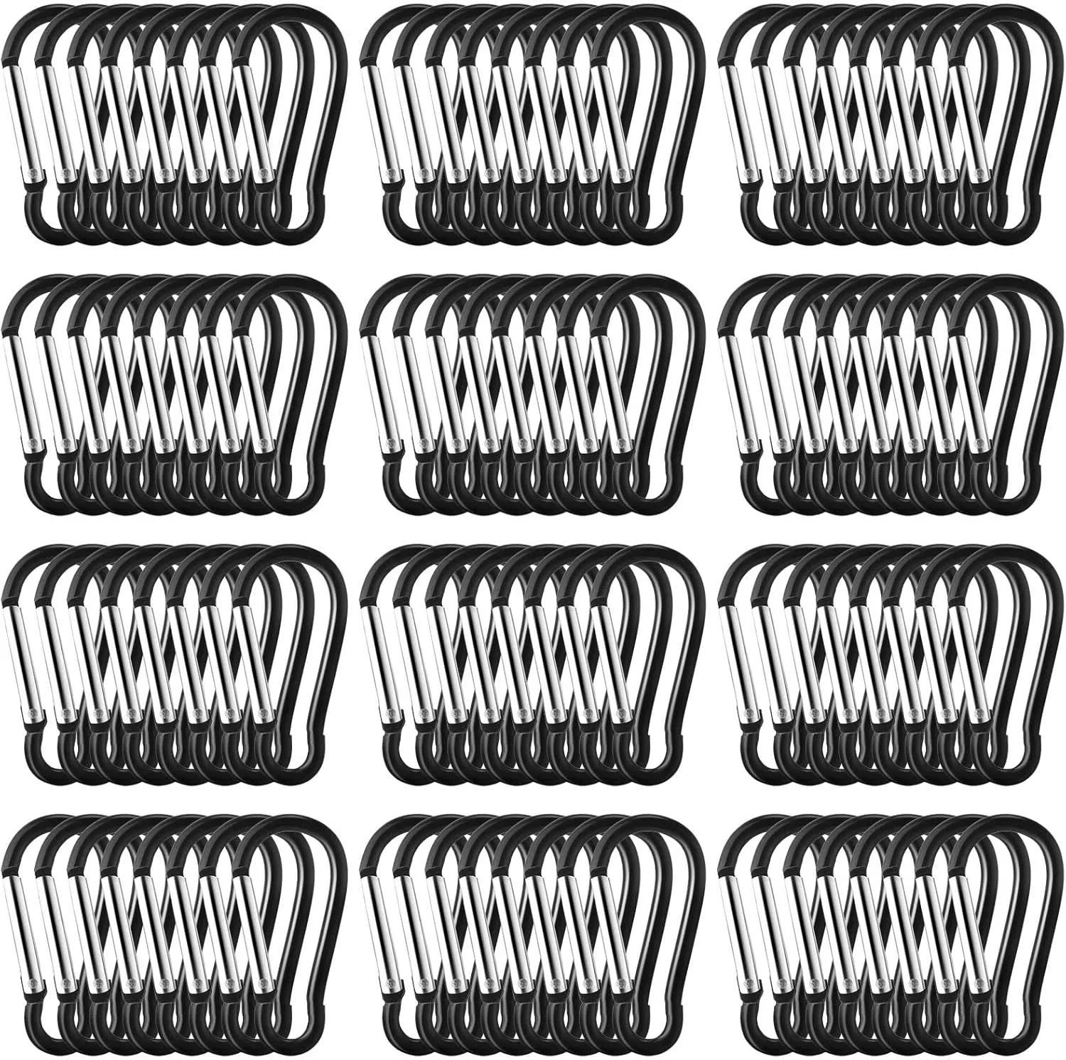 500 Pcs 2" Spring Snap Hooks Bulk Small Aluminum Alloy Clip Keychain Spring Snap Hook for Hanging Camping Hiking Traveling Fishing Outdoor