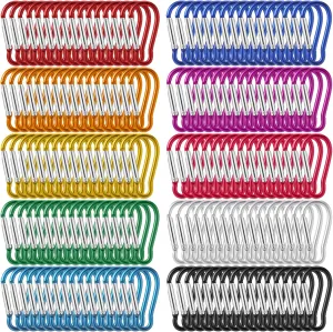 500 Pcs 2" Spring Snap Hooks Bulk Small Aluminum Alloy Clip Keychain Spring Snap Hook for Hanging Camping Hiking Traveling Fishing Outdoor