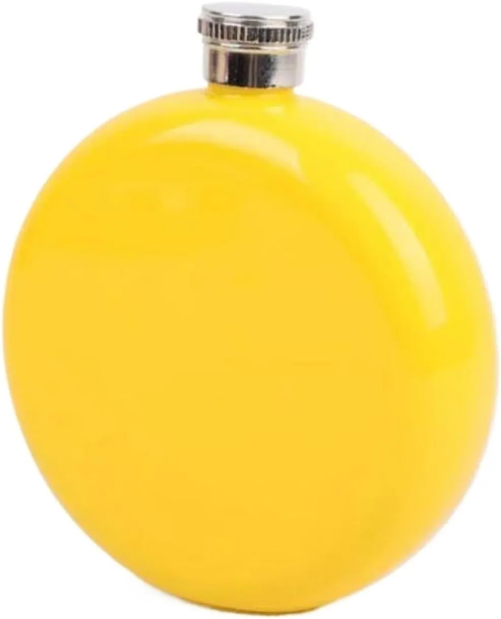 5Oz Outdoor Travel Small Flasks Portable Flasks for Liquor for Men Women Stainless Steel Flasks with Funnel Wedding Party(Yellow)