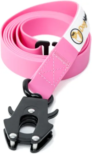 6 FT Silicone Dog Leash for Large Dogs and Medium Dogs That Pull - Waterproof Tactical Heavy Duty Dog Leash with Quick Release/Locking Carabiner, Safety Control Dog Training Leashes (Pink)