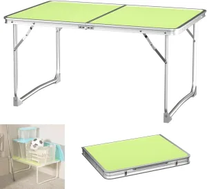 60 x 40 x 26cm - Folding Camping Table Wedding Table, Portable Foldable Picnic Tables for Outdoor Indoor Catering Garden Party Buffet Coffee Card Barbecue, with Carrying Handle, Easy to Clean, Green