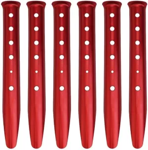 6PCS Snow Sand Tent Stakes Pegs, Aluminum Alloy U-Shaped Sand Tent Pegs Heavy Duty Ground Nails For Sand Snow Soft Soil Grass(red)