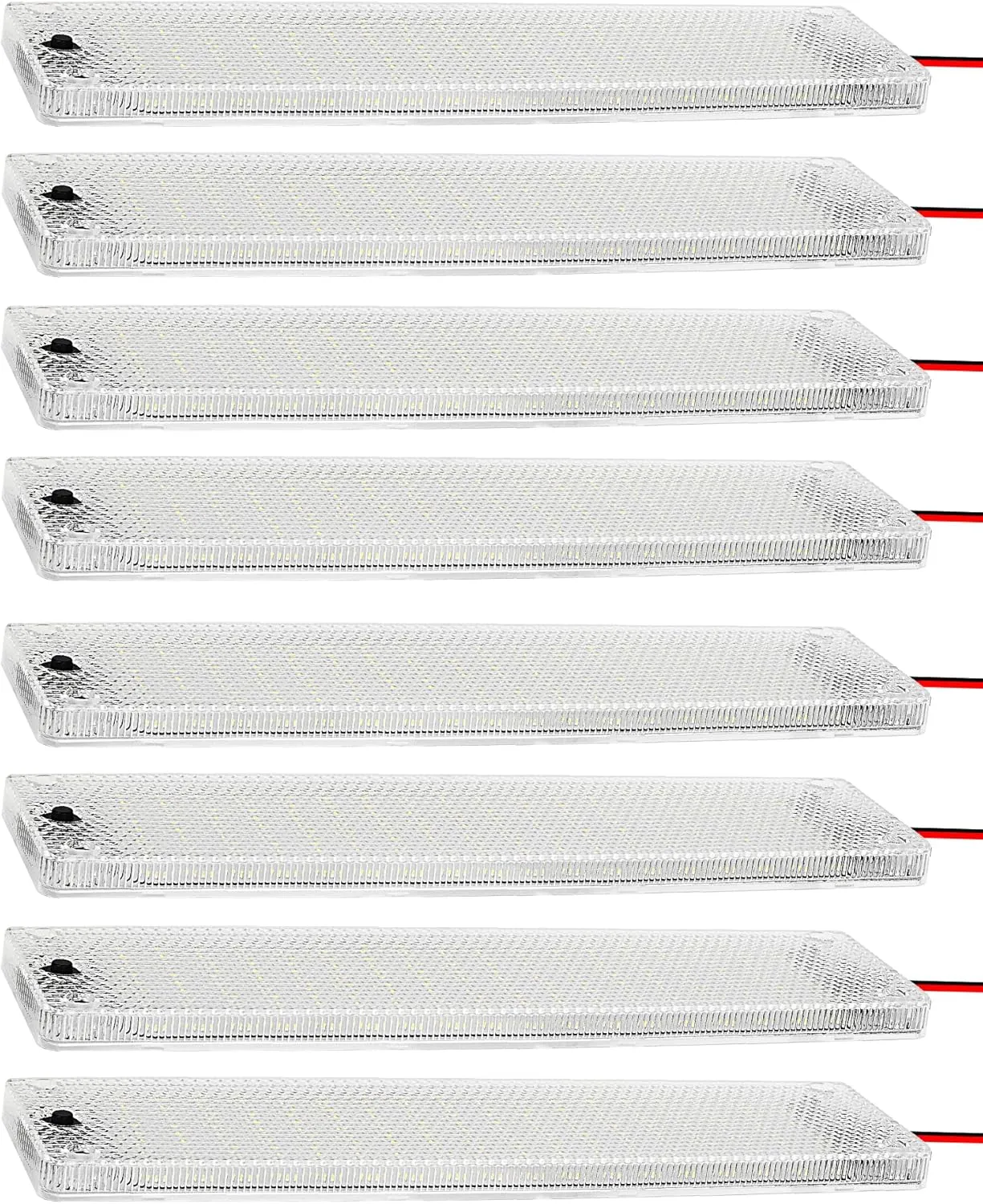 8 Pack 12v LED Interior Light Bar 2376LM DC 12 v Volt led Strip Ceiling Lights Lighting Fixture Inside with On/Off Switch for RV Enclosed Cargo Trailer Van Boat Car Camper