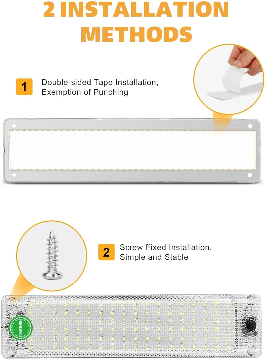 8 Pack 12v LED Interior Light Bar 2376LM DC 12 v Volt led Strip Ceiling Lights Lighting Fixture Inside with On/Off Switch for RV Enclosed Cargo Trailer Van Boat Car Camper
