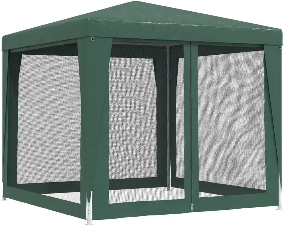 8.2'x8.2' Heavy Duty Gazebo with 4 Mesh Walls Green Outdoor Canopy Tent for Parties Patio Backyard Sun Protection and Insect Screening