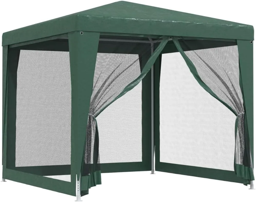 8.2'x8.2' Heavy Duty Gazebo with 4 Mesh Walls Green Outdoor Canopy Tent for Parties Patio Backyard Sun Protection and Insect Screening