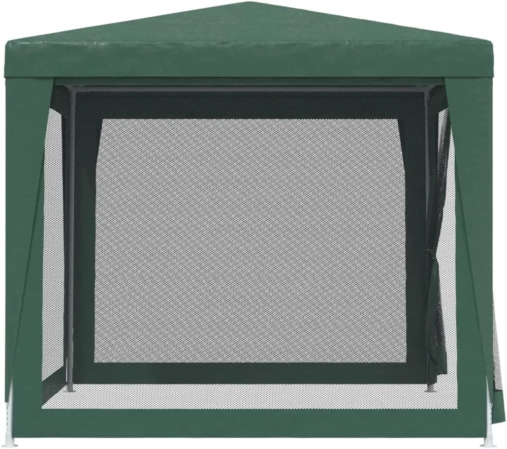 8.2'x8.2' Heavy Duty Gazebo with 4 Mesh Walls Green Outdoor Canopy Tent for Parties Patio Backyard Sun Protection and Insect Screening